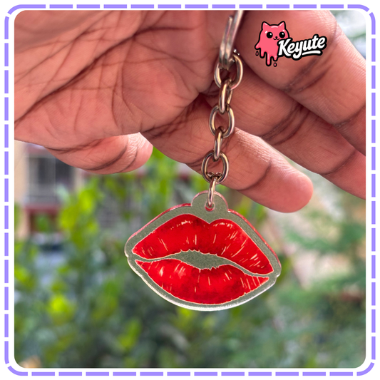 Frosted Lip Transparent Keychain