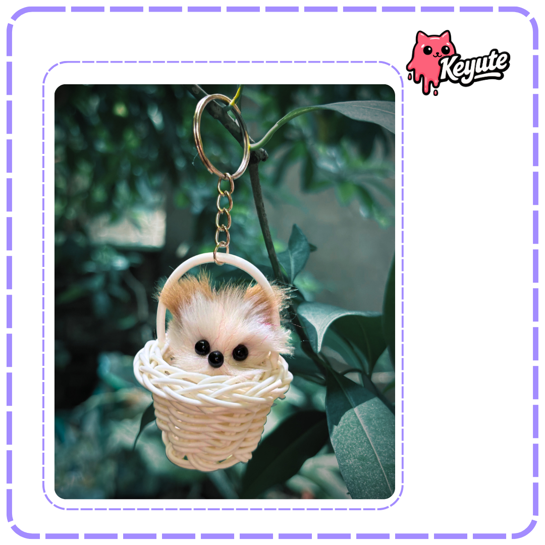 Kitty In Bucket Keychain