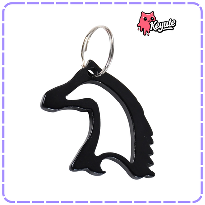 Metal Horse Face Shaped Keychain