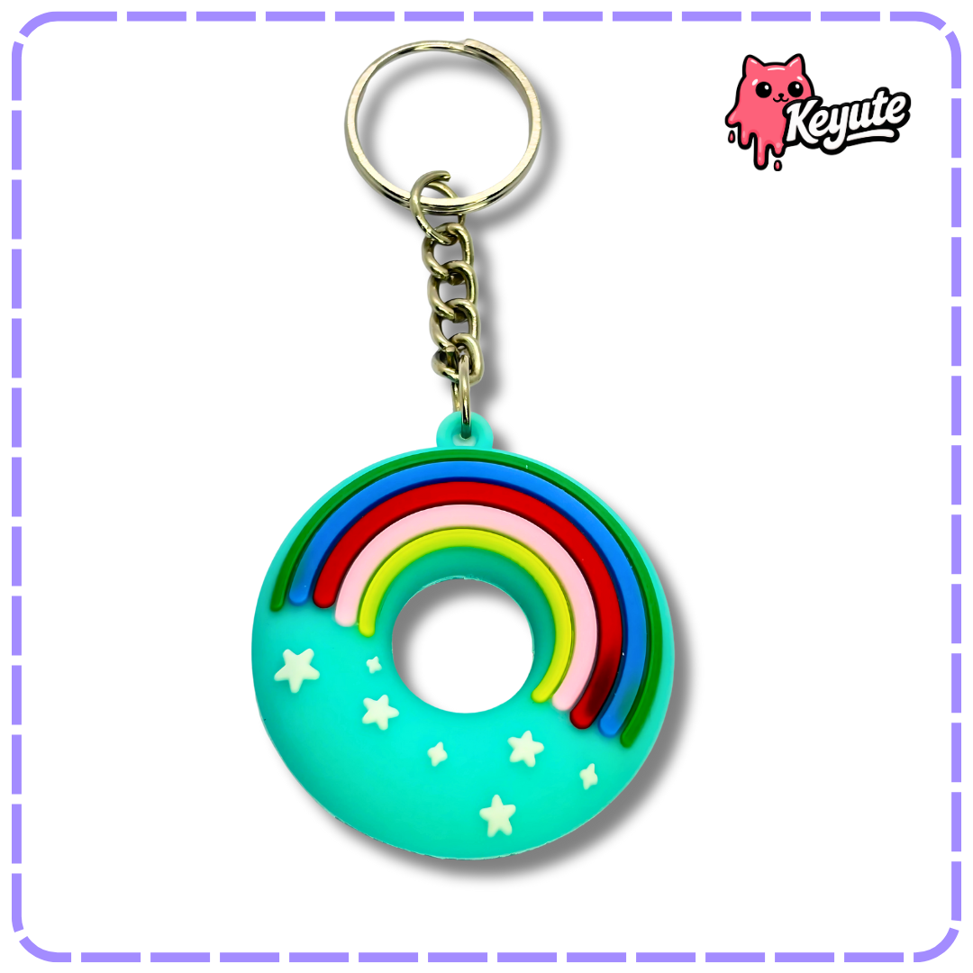 Donut Rainbow Keychain