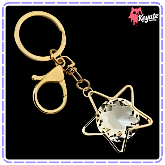 Star With Diamond Keychain