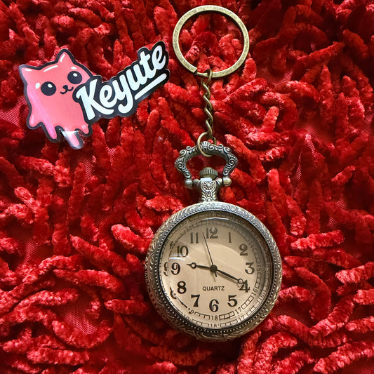 Vintage glass Watch Keychain