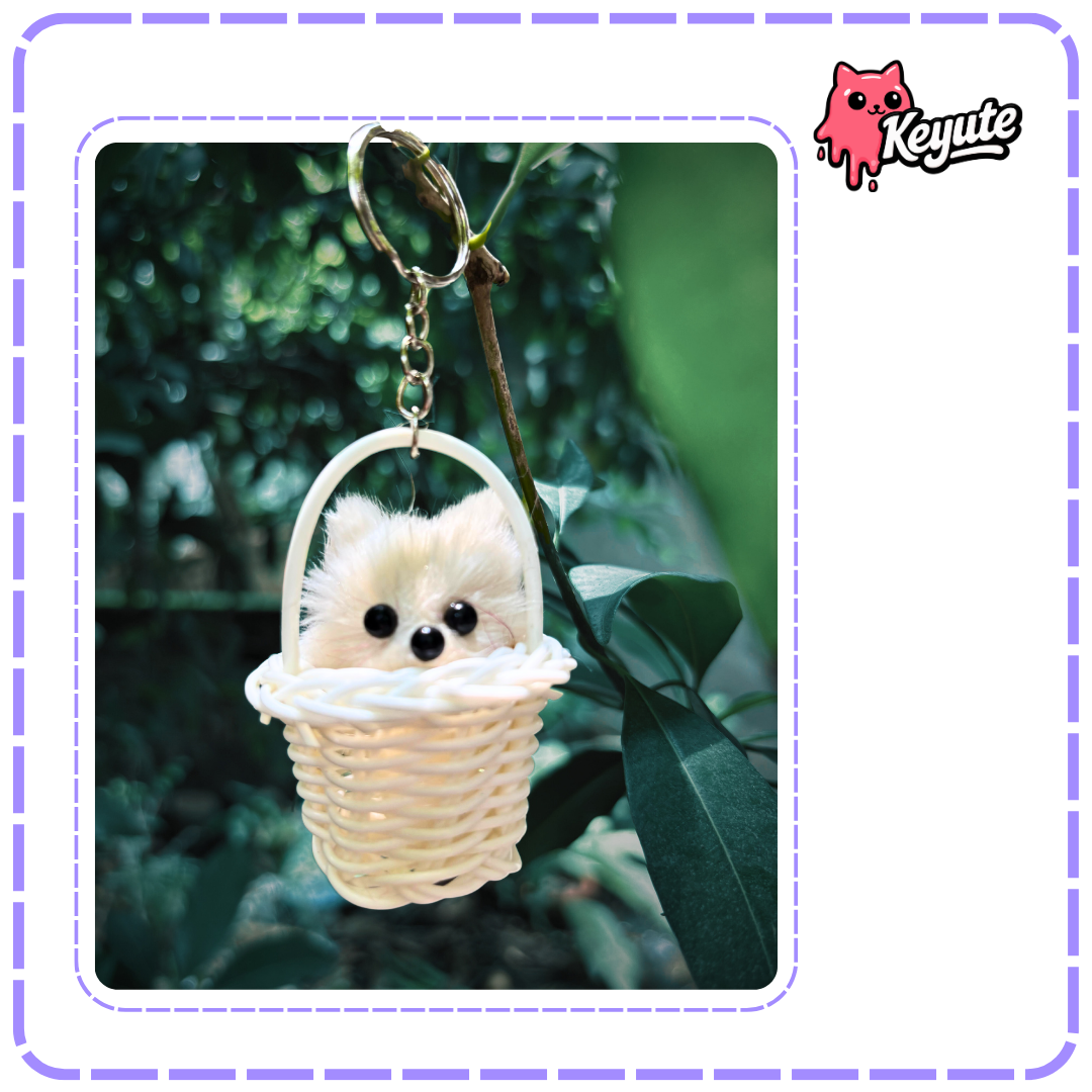 Kitty In Bucket Keychain