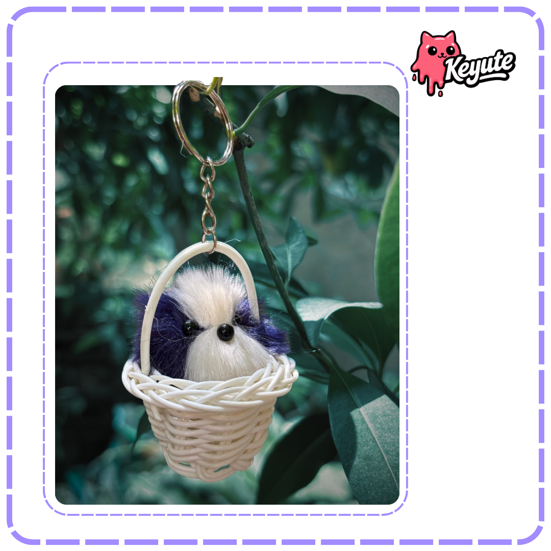 Kitty In Bucket Keychain