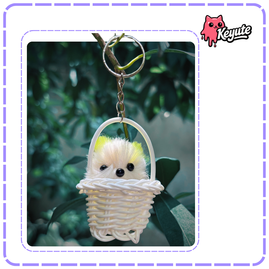 Kitty In Bucket Keychain