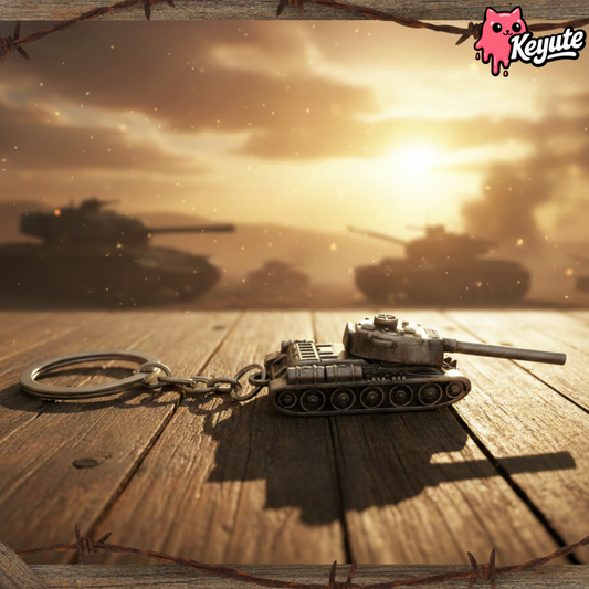 Tank Rotating Metal Keychain