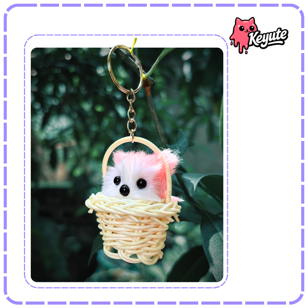 Kitty In Bucket Keychain