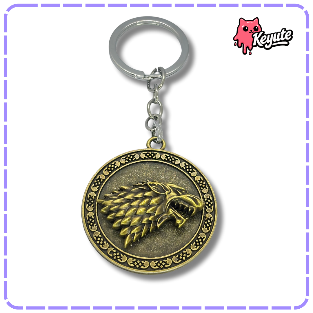 Game of Thrones Keychain - Stark Direwolf Spinner Keychain