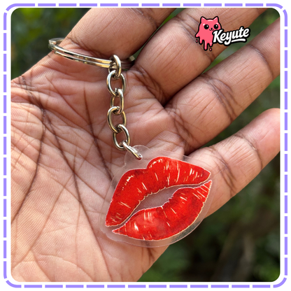 Frosted Lip Transparent Keychain