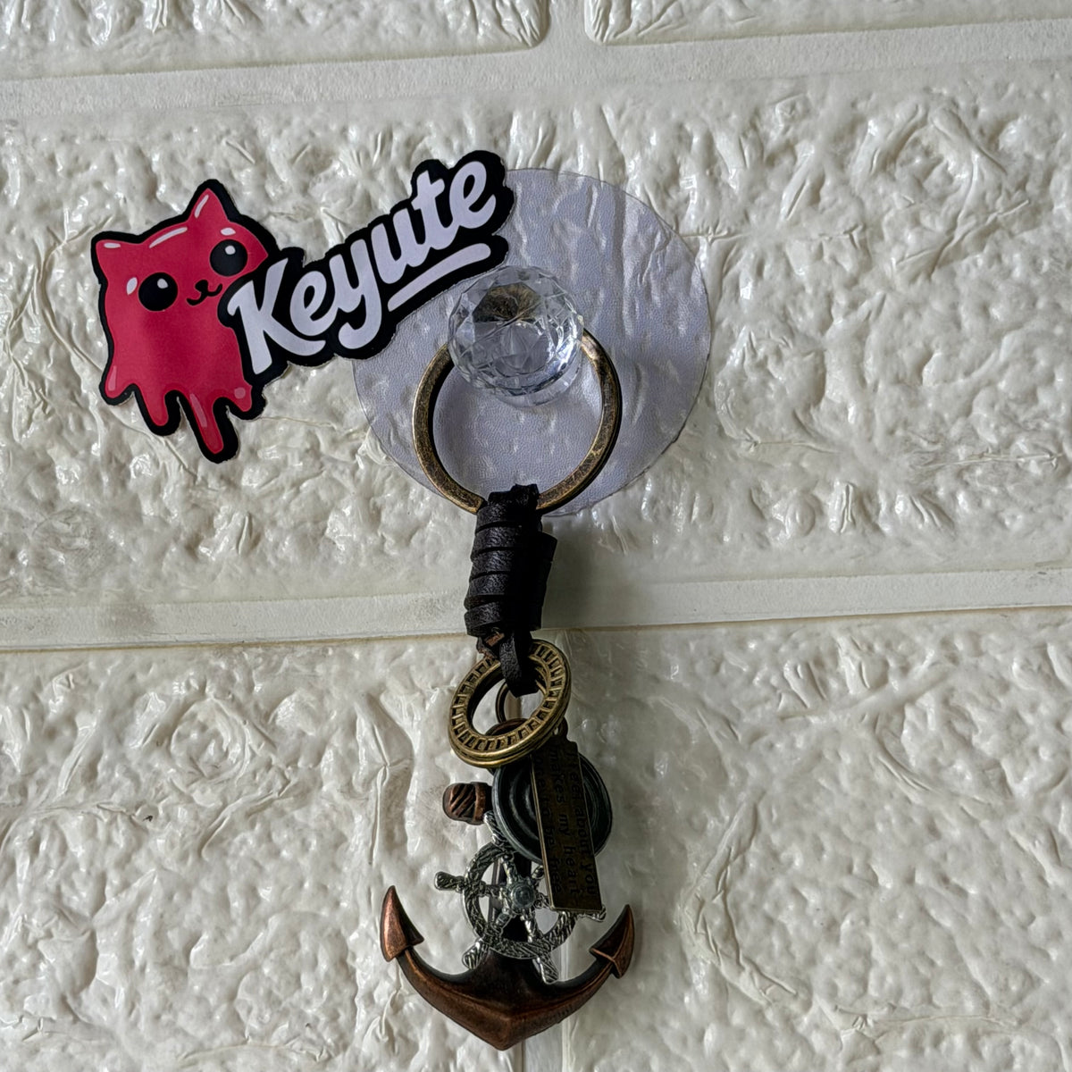 Vintage Anchor Ship Wheel Keychain