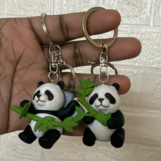 Panda eating mix keychain