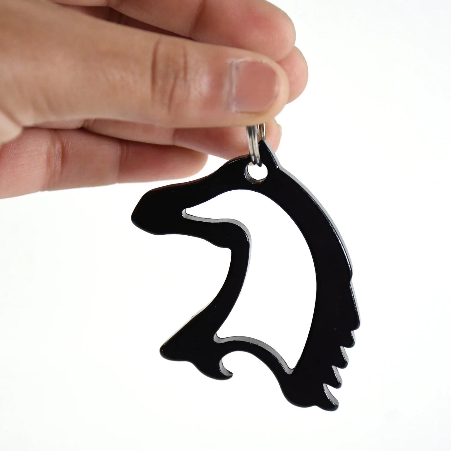Metal Horse Face Shaped Keychain