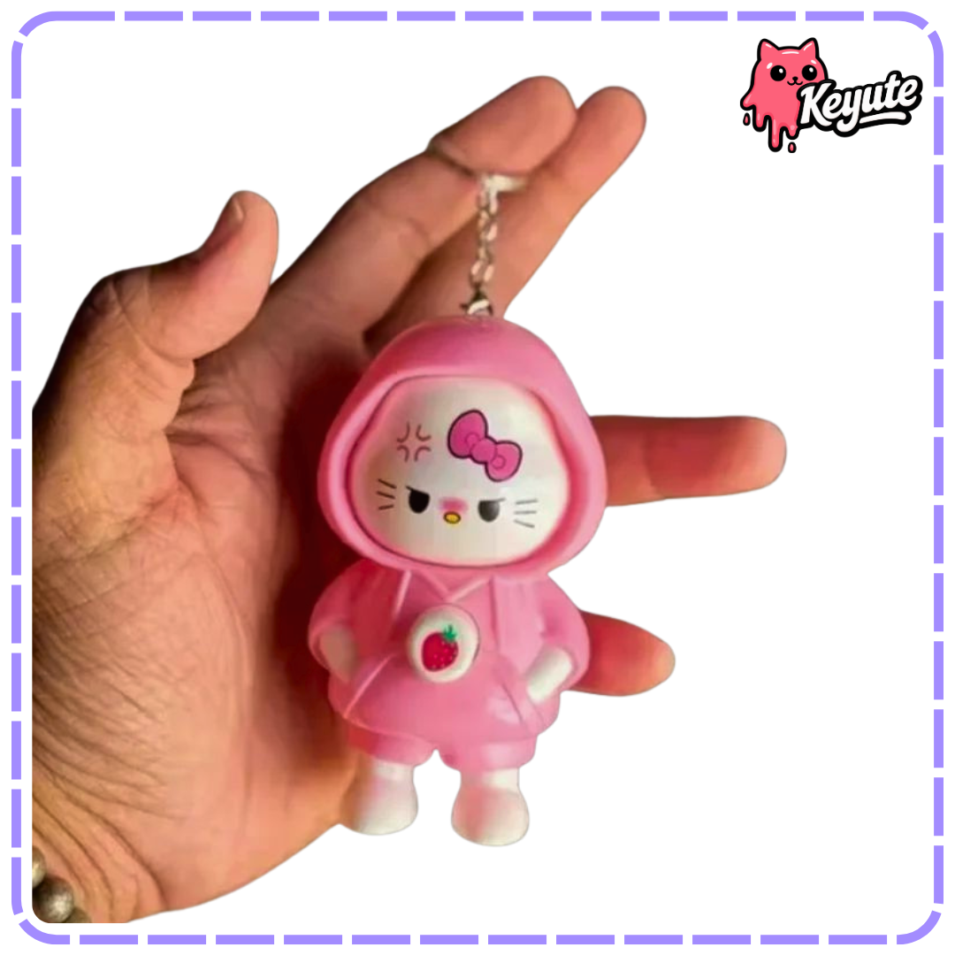 Kitty Face Changing Keychain