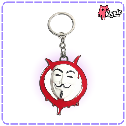 Hacker Face Spinner Keychain